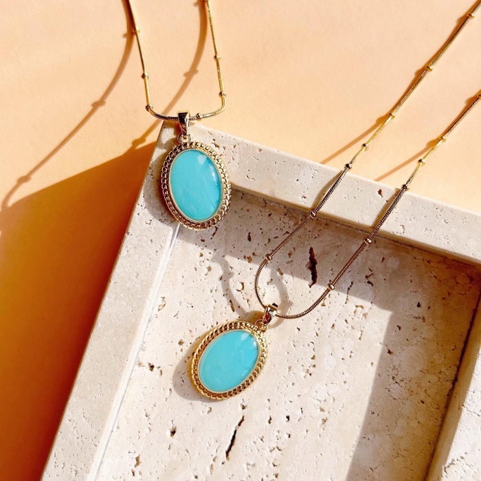 Heliophilia Silver Collar Bodrum Turquesa y Dorado Heliophilia Silver Collar Bodrum Turquesa y Dorado